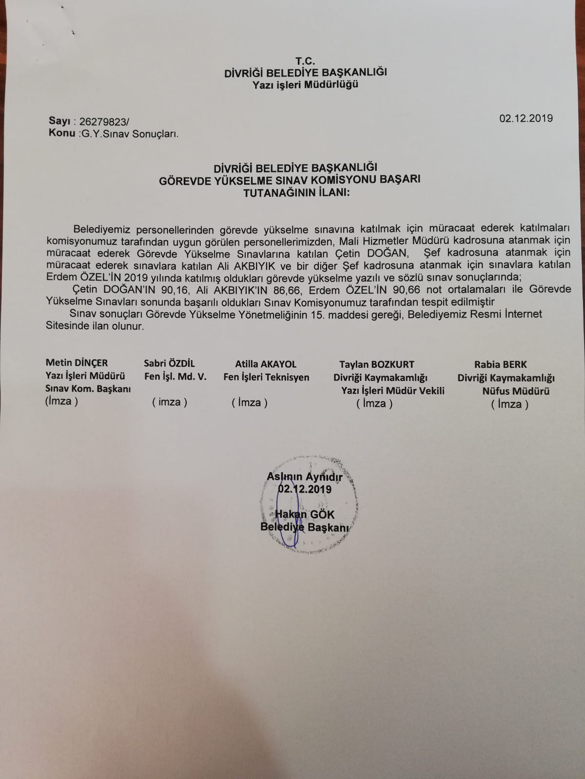 Divriği Belediye Başkanlığı